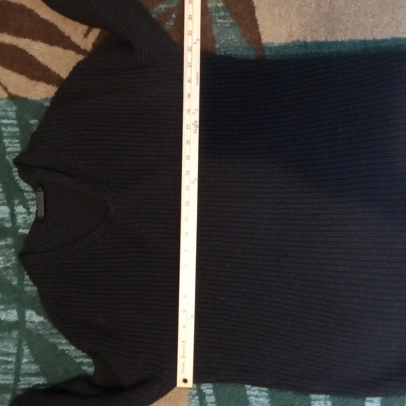 Jenni Kayne Black V-Neck Sweater Oversized Organic Cotton Fisherman Womens M - Picture 7 of 10